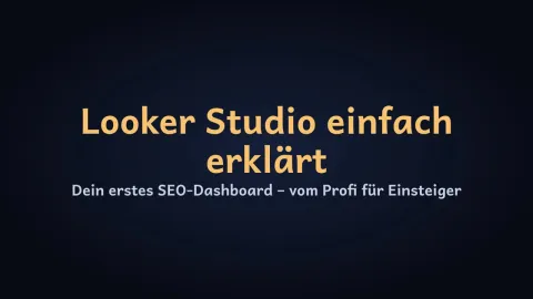  erklärt: Looker Studio einfach erklärt – dein erstes SEO-Dashboard (vom Profi für Einsteiger)?