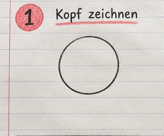 Ein großer Kreis als Kopf.