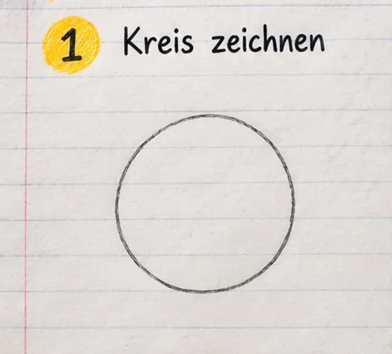 Ein großer, leicht gezeichneter Kreis.