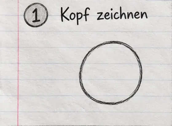 Feld 1: ein einzelner Kreis als Katzenkopf.