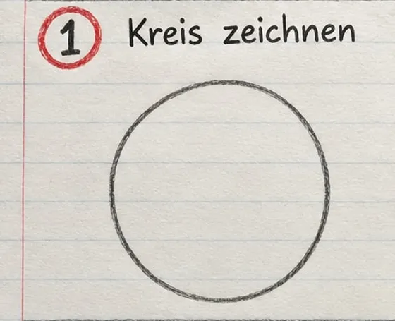 Feld 1: Ein großer Kreis als Körper des Marienkäfers.