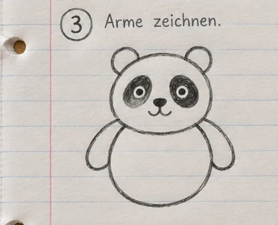 Feld 3: zwei runde Arme links und rechts am Körper.