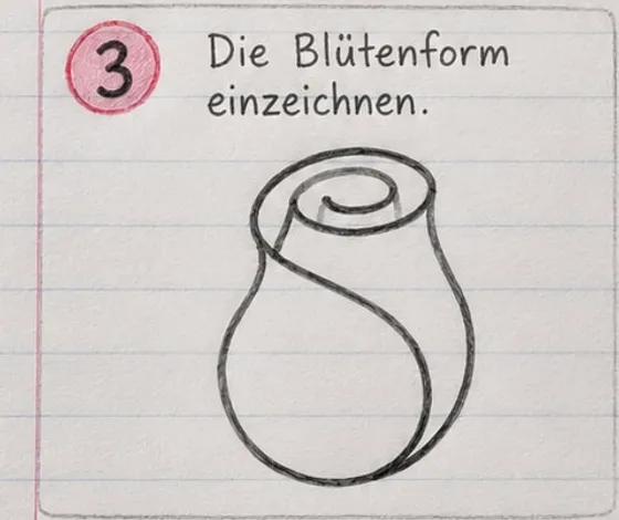 Geschlossene Rosenknospe aus S und Spirale mit rundem Boden.